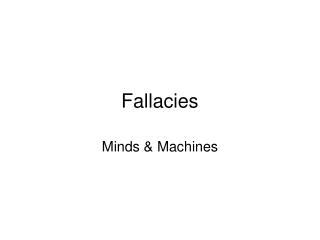 Fallacies