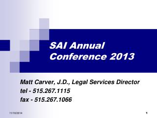 SAI Annual Conference 2013