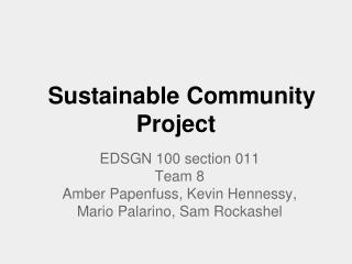 Sustainable Community Project