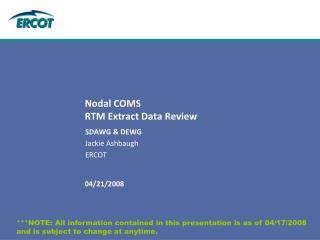 Nodal COMS RTM Extract Data Review
