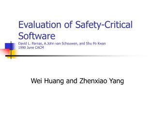 Wei Huang and Zhenxiao Yang