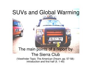 SUVs and Global Warming