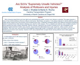 Are SUVs “Supremely Unsafe Vehicles?” Analysis of Rollovers and Injuries
