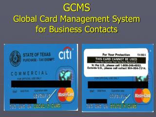 GCMS Global Card Management System for Business Contacts