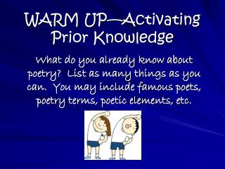 WARM UP—Activating Prior Knowledge