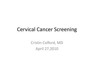 Cervical Cancer Screening