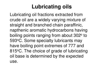 Lubricating oils