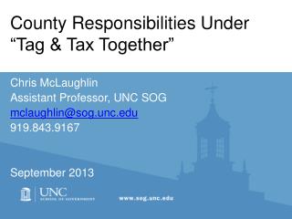 County Responsibilities Under “Tag &amp; Tax Together”