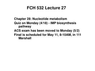 FCH 532 Lecture 27