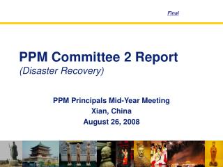 PPM Committee 2 Report (Disaster Recovery)