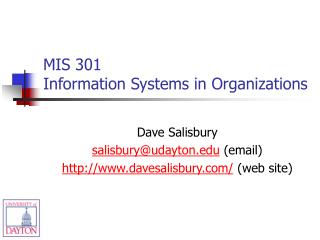 MIS 301 Information Systems in Organizations