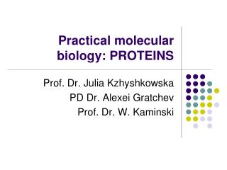 Practical molecular biology: PROTEINS