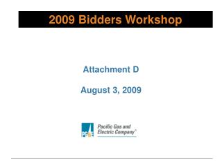 2009 Bidders Workshop