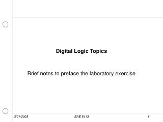 Digital Logic Topics