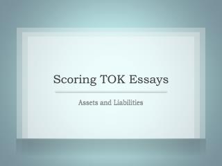 Scoring TOK Essays