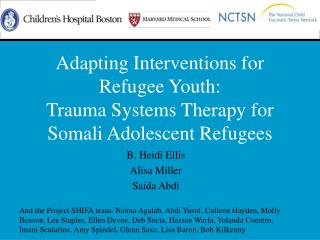 Adapting Interventions for Refugee Youth: Trauma Systems Therapy for Somali Adolescent Refugees