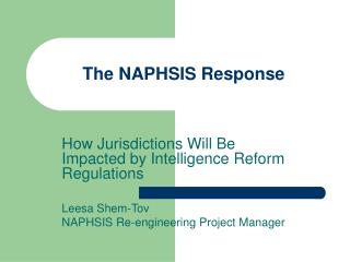 The NAPHSIS Response