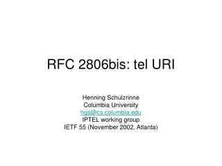 RFC 2806bis: tel URI