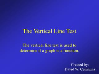 The Vertical Line Test