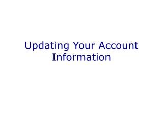 Updating Your Account Information