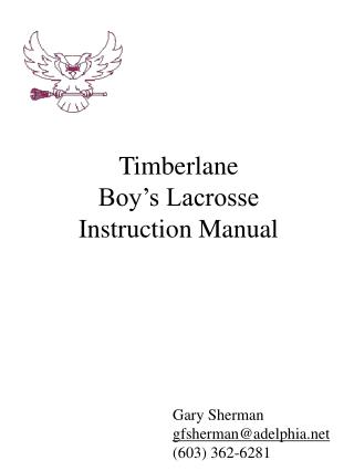 Timberlane Boy’s Lacrosse Instruction Manual