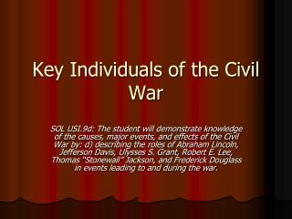 Key Individuals of the Civil War