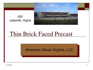 Thin Brick Faced Precast