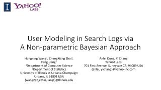 User Modeling in Search Logs via A Non-parametric Bayesian Approach