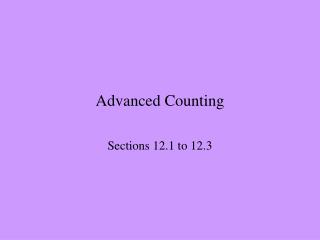 Advanced Counting