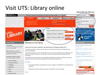 Visit UTS: Library online