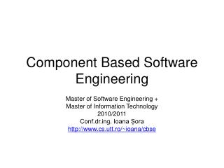 Component Based Software Engineering