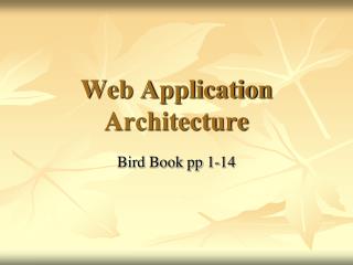 Web Application Architecture