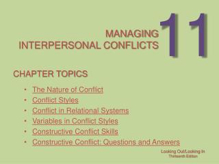 Managing interpersonal conflicts