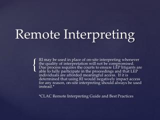 Remote Interpreting