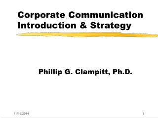 Corporate Communication Introduction &amp; Strategy