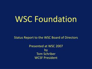 WSC Foundation