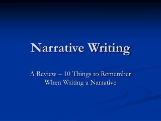 Narrative Writing