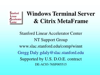 Windows Terminal Server &amp; Citrix MetaFrame