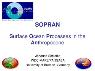 SOPRAN S urface O cean Pr ocesses in the An thropocene