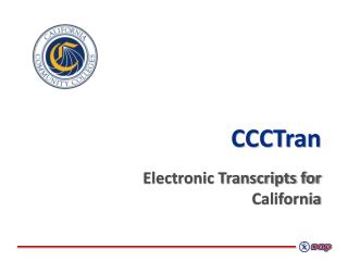 CCCTran Electronic Transcripts for California