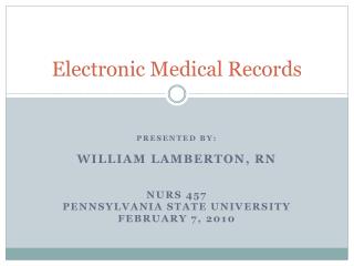 Electronic Medical Records