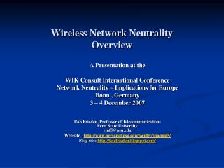 Wireless Network Neutrality Overview