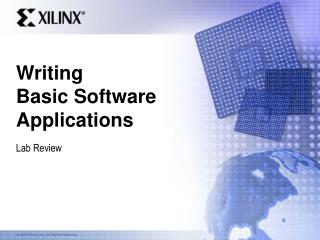 Writing Basic Software Applications