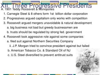 XII. Three Progressive Presidents