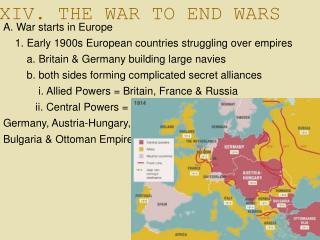 XIV. THE WAR TO END WARS