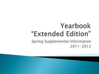 Yearbook “Extended Edition”