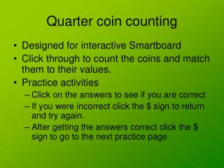 Quarter coin counting