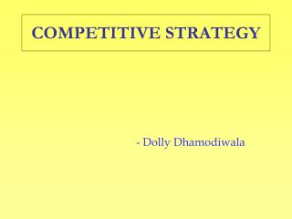 COMPETITIVE STRATEGY