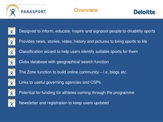 Designed to inform, educate, inspire and signpost people to disability sports