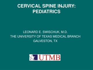 CERVICAL SPINE INJURY: PEDIATRICS